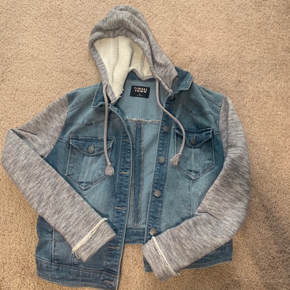 girls YL jean jacket / sweatshirt